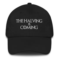 Load image into Gallery viewer, The Halving Is Coming Bitcoin Dad Hat - fomo21
