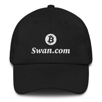 Load image into Gallery viewer, Swan.com Snow Vertical Logo Bitcoin Dad Hat - fomo21
