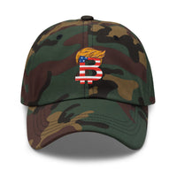 Load image into Gallery viewer, Orange American Man Bitcoin Dad Hat - fomo21
