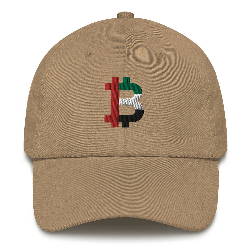 United Arab Emirates (UAE) Flag Bitcoin B Dad Hat - fomo21