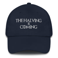 Load image into Gallery viewer, The Halving Is Coming Bitcoin Dad Hat - fomo21
