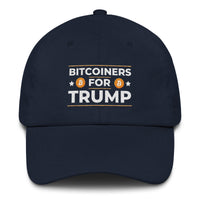Load image into Gallery viewer, Bitcoiners For Trump Bitcoin Dad Hat - fomo21
