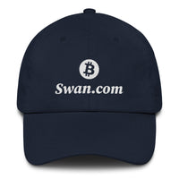 Load image into Gallery viewer, Swan.com Snow Vertical Logo Bitcoin Dad Hat - fomo21
