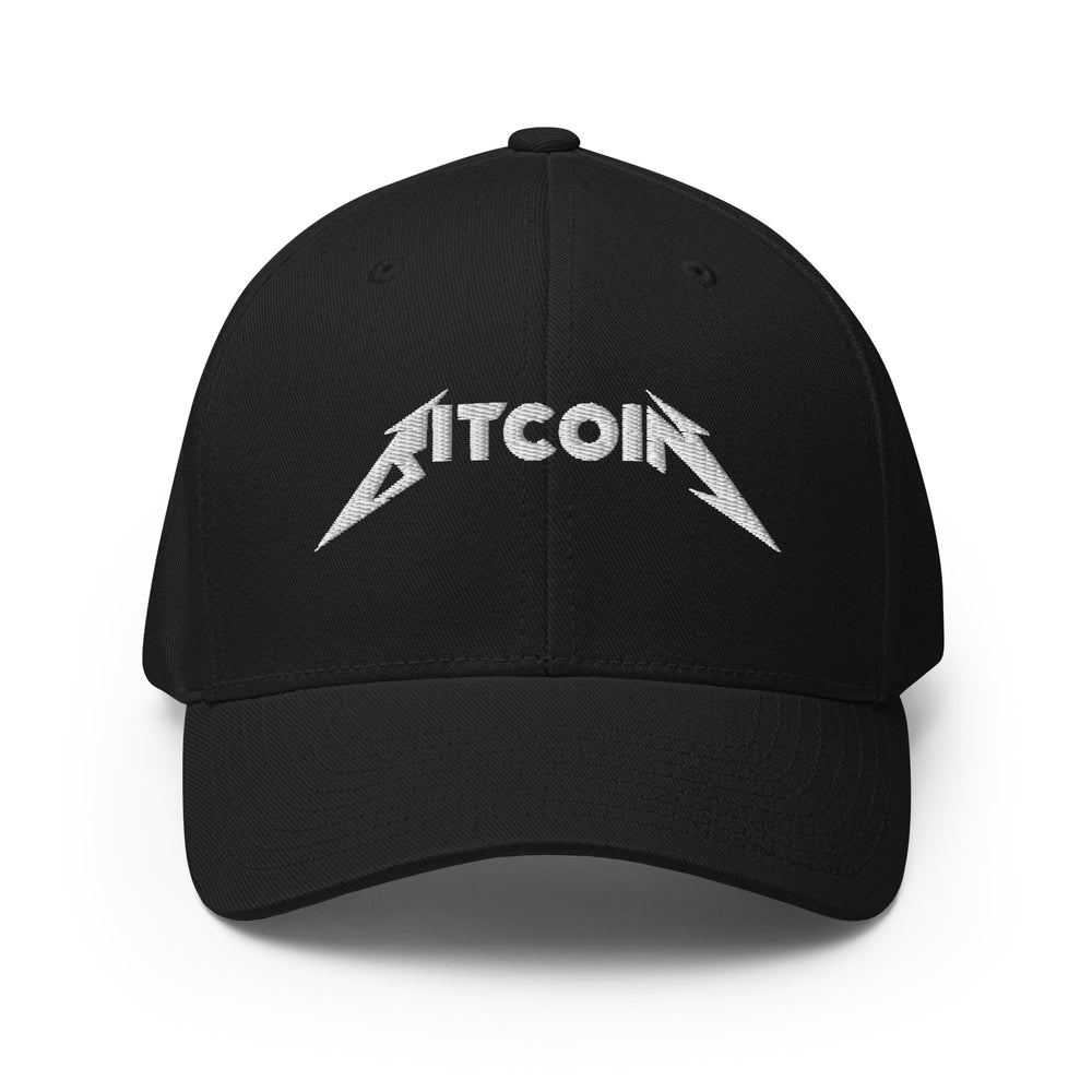 Bitcoin Rocks (White Embroidery) Flexfit Hat - fomo21
