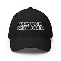 Load image into Gallery viewer, Tick Tock Next Block Bitcoin Flexfit Hat - fomo21
