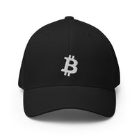 Load image into Gallery viewer, Bitcoin B (White Embroidery) Flexfit Hat - fomo21

