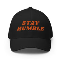Load image into Gallery viewer, Stay Humble (Orange Embroidery) Bitcoin Flexfit Hat - fomo21
