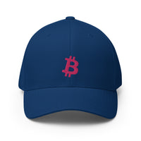 Load image into Gallery viewer, Bitcoin B (Pink Embroidery) Flexfit Hat - fomo21
