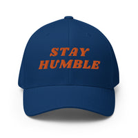 Load image into Gallery viewer, Stay Humble (Orange Embroidery) Bitcoin Flexfit Hat - fomo21
