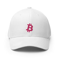 Load image into Gallery viewer, Bitcoin B (Pink Embroidery) Flexfit Hat - fomo21
