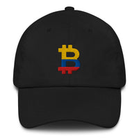 Load image into Gallery viewer, Colombian Flag Bitcoin B Dad Hat-fomo21
