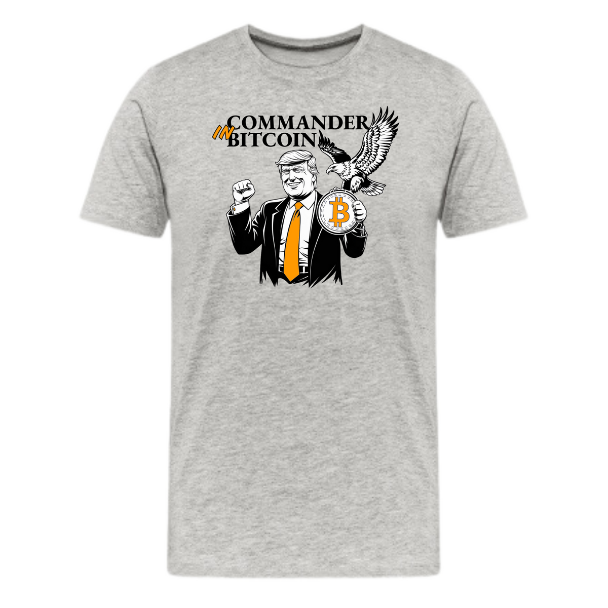 Commander-in-Bitcoin President Donald Trump T-shirt in athletic heather