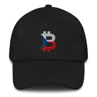 Load image into Gallery viewer, Czech Republic Flag Bitcoin B Dad Hat-fomo21
