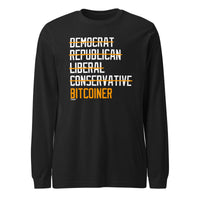Load image into Gallery viewer, Democrat Republican Conservative Liberal Bitcoiner Long Sleeve T-Shirt-fomo21
