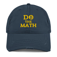 Load image into Gallery viewer, Do The Math (Gold Embroidery) Bitcoin Distressed Dad Hat-fomo21
