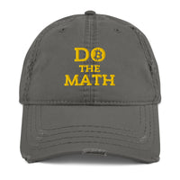 Load image into Gallery viewer, Do The Math (Gold Embroidery) Bitcoin Distressed Dad Hat-fomo21
