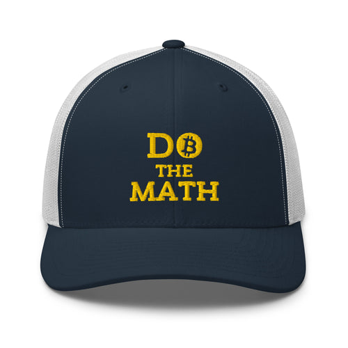 Do The Math (Gold Embroidery) Bitcoin Retro Trucker Hat-fomo21