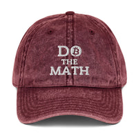 Load image into Gallery viewer, Do The Math (White Embroidery) Bitcoin Vintage Hat-Vintage Hat-fomo21
