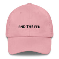 Load image into Gallery viewer, End The Fed (Black Embroidery) Bitcoin Dad Hat-fomo21
