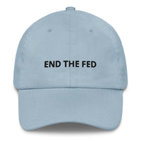 Load image into Gallery viewer, End The Fed (Black Embroidery) Bitcoin Dad Hat-fomo21
