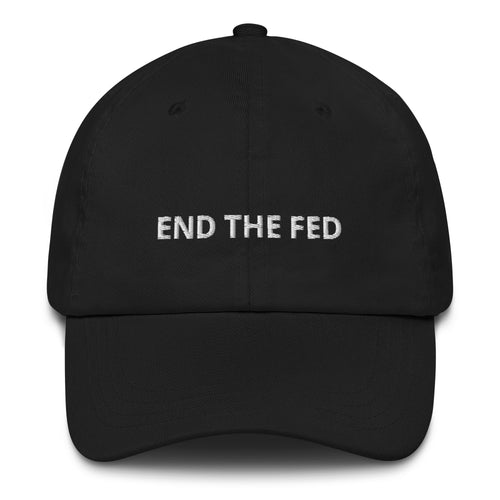 End The Fed (White Embroidery) Bitcoin Dad Hat-fomo21