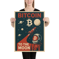 Load image into Gallery viewer, Bitcoin To The Moon Enhanced Matte Paper Poster - fomo21
