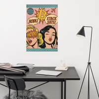 Load image into Gallery viewer, HODL &amp; Stack Sats Pop Art Bitcoin Poster - fomo21
