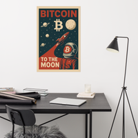 Load image into Gallery viewer, Bitcoin To The Moon Enhanced Matte Paper Poster - fomo21
