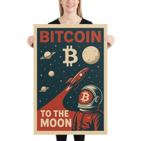 Load image into Gallery viewer, Bitcoin To The Moon Enhanced Matte Paper Poster - fomo21
