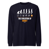 Load image into Gallery viewer, Evolution of Money Bitcoin Long Sleeve T-Shirt-fomo21
