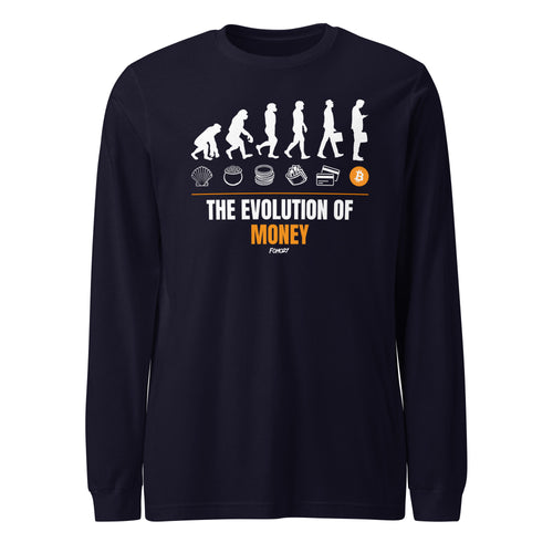 Evolution of Money Bitcoin Long Sleeve T-Shirt-fomo21