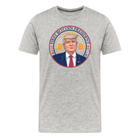 Load image into Gallery viewer, Athletic Heather First Bitcoin President Donald Trump T-Shirt
