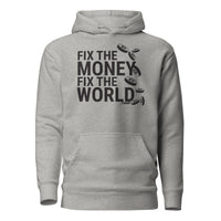 Load image into Gallery viewer, Fix The Money Fix The World Bitcoin Hoodie Sweatshirt-Pullover Hoodie Sweatshirt-fomo21
