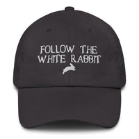 Load image into Gallery viewer, Follow The White Rabbit Bitcoin Dad Hat-fomo21
