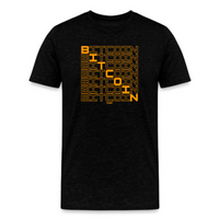 Load image into Gallery viewer, FOMO21 Bitcoin Reverb T-Shirt in Black with Bitcoin pattern design
