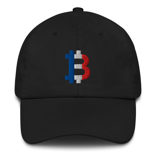 French Flag Bitcoin B Dad Hat-fomo21