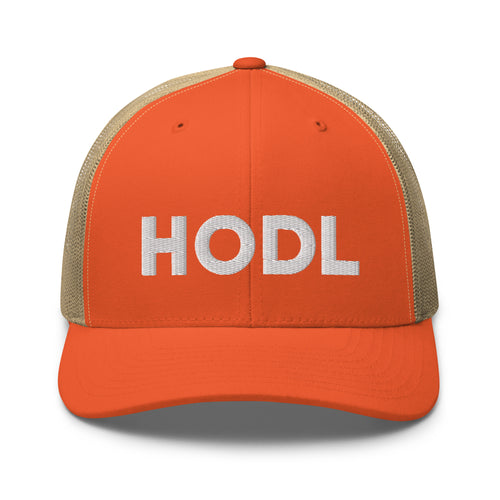 HODL Bitcoin (White Embroidery) Trucker Hat-fomo21