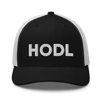 Load image into Gallery viewer, HODL Bitcoin (White Embroidery) Trucker Hat-Trucker Hat-fomo21
