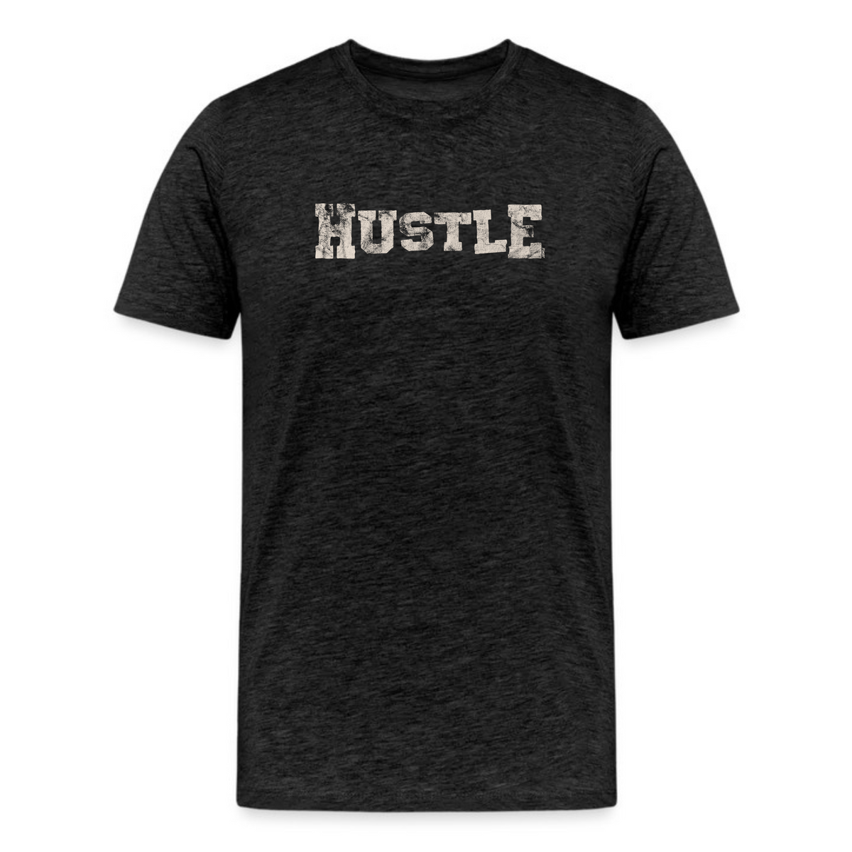 Hustle Harder T-Shirt in Dark Grey Heather, motivational graphic tee