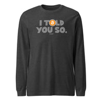Load image into Gallery viewer, I Told You So Bitcoin Long Sleeve T-Shirt-fomo21

