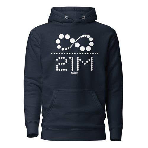 Infinity Divided By 21 Million Bitcoin (White Dotted) Hoodie Sweatshirt-fomo21