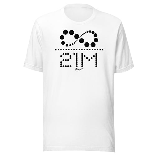 Infinity Divided By 21 Million (Black Dotted) T-Shirt-fomo21