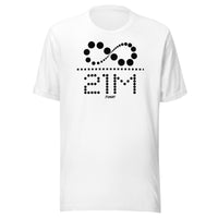 Load image into Gallery viewer, Infinity Divided By 21 Million (Black Dotted) T-Shirt-T-Shirt-fomo21
