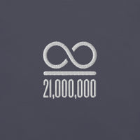 Load image into Gallery viewer, Infinity Divided By 21,000,000 Bitcoin Embroidered T-Shirt-fomo21
