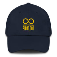 Load image into Gallery viewer, Infinity/21,000,000 (Gold Embroidery) Bitcoin Dad Hat-Dad Hat-fomo21
