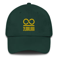 Load image into Gallery viewer, Infinity/21,000,000 (Gold Embroidery) Bitcoin Dad Hat-Dad Hat-fomo21
