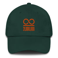 Load image into Gallery viewer, Infinity/21,000,000 (Orange Embroidery) Bitcoin Dad Hat-fomo21

