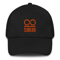 Load image into Gallery viewer, Infinity/21,000,000 (Orange Embroidery) Bitcoin Dad Hat-fomo21
