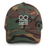 Load image into Gallery viewer, Infinity/21,000,000 (White Embroidery) Bitcoin Dad Hat-Dad Hat-fomo21
