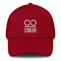 Load image into Gallery viewer, Infinity/21,000,000 (White Embroidery) Bitcoin Dad Hat-Dad Hat-fomo21
